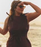 AMORETTE RAMIE DRESS -- ANTIQUE MAHOGANY