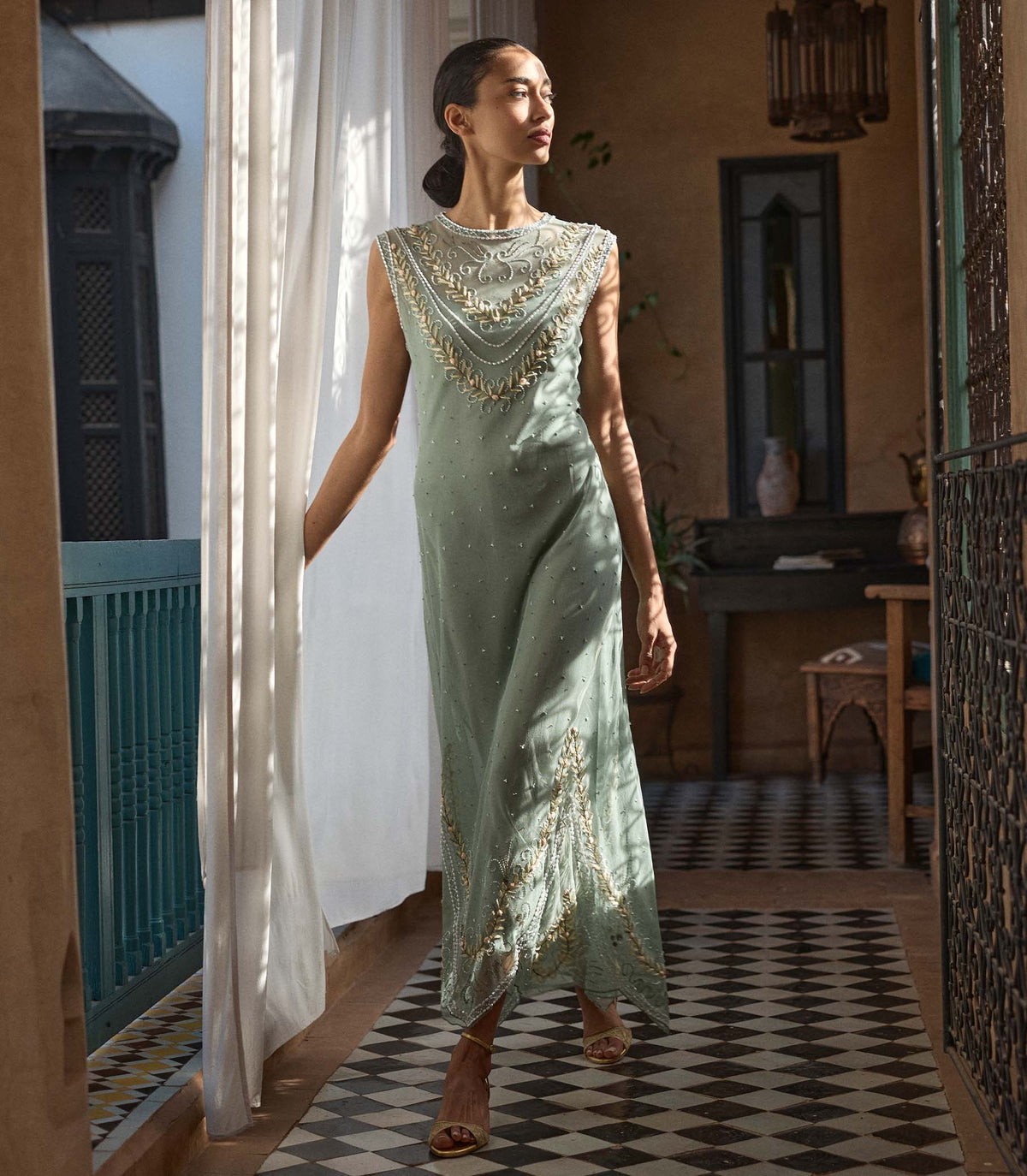 ARTEMISE DRESS -- SAGE