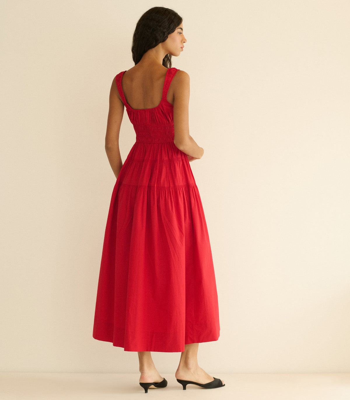 CLOVER DRESS -- DEEP TOMATO