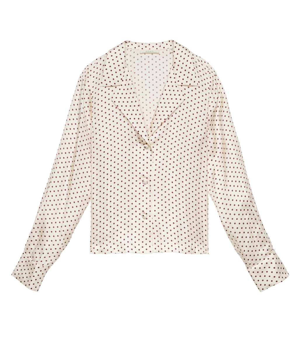 ELENE TOP -- CRÈME PORTIA DOT