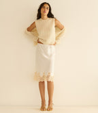 ELOWETTE SKIRT -- SALT AND PEACH LACE