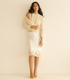ELOWETTE SKIRT -- SALT AND PEACH LACE