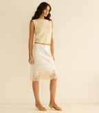 ELOWETTE SKIRT -- SALT AND PEACH LACE
