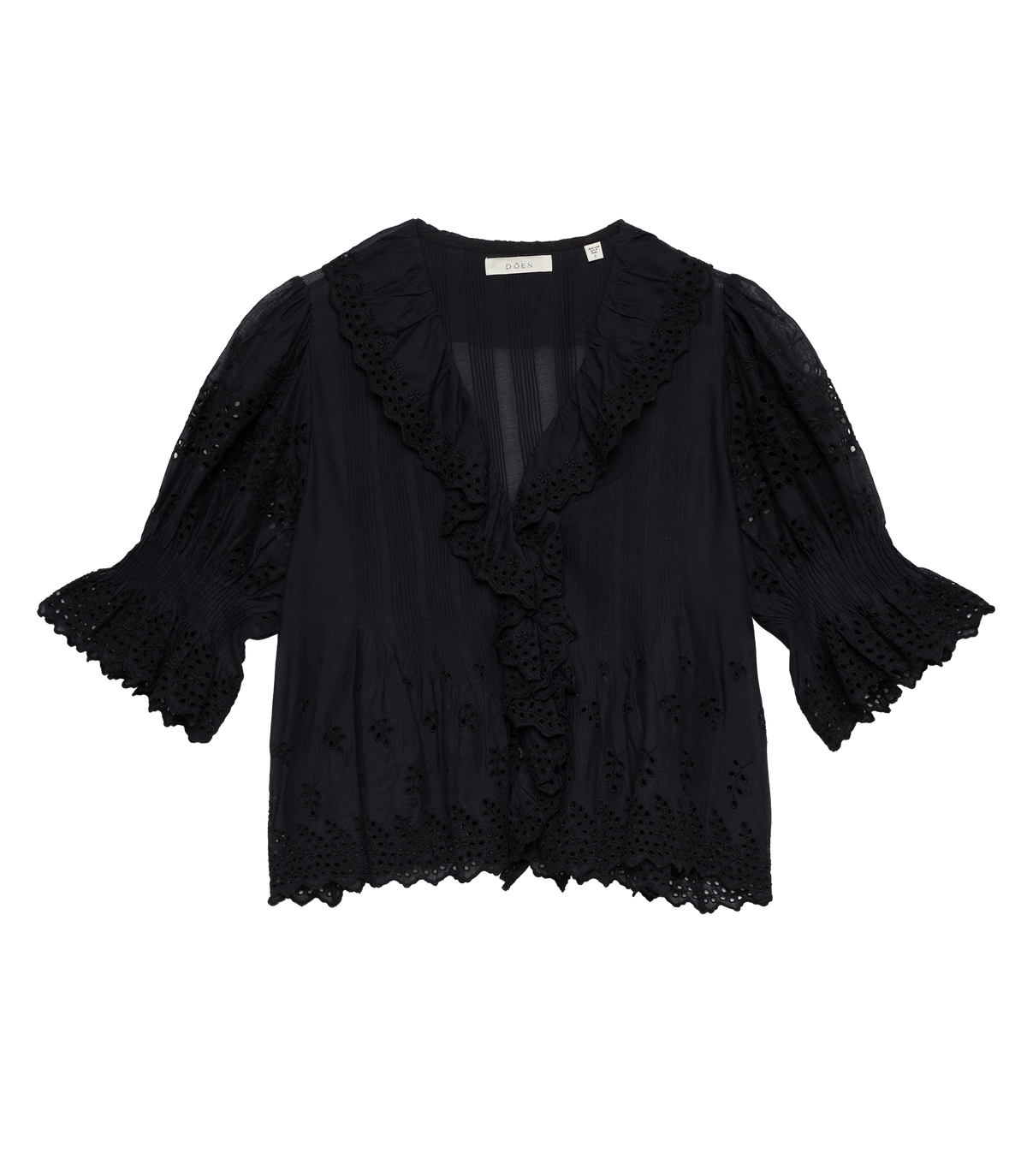 HENRI TOP -- BLACK EYELET