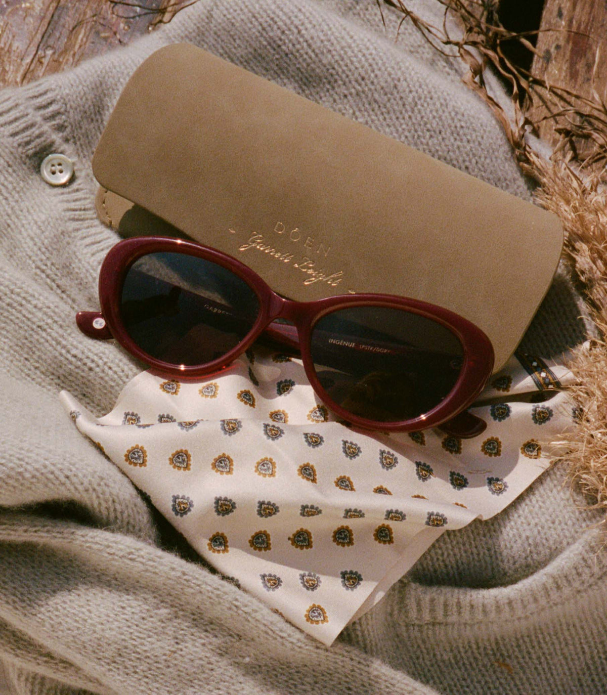 DÔEN BY GARRETT LEIGHT INGÉNUE SUNGLASSES -- LIPSTICK