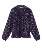 JULIENNE TOP -- NAVY CADIZ FOULARD
