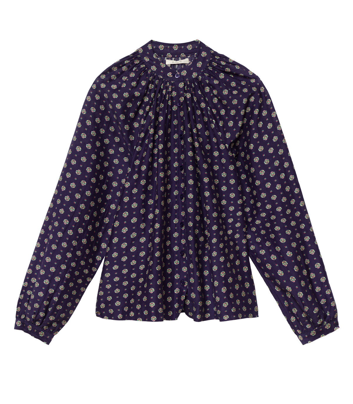 JULIENNE TOP -- NAVY CADIZ FOULARD