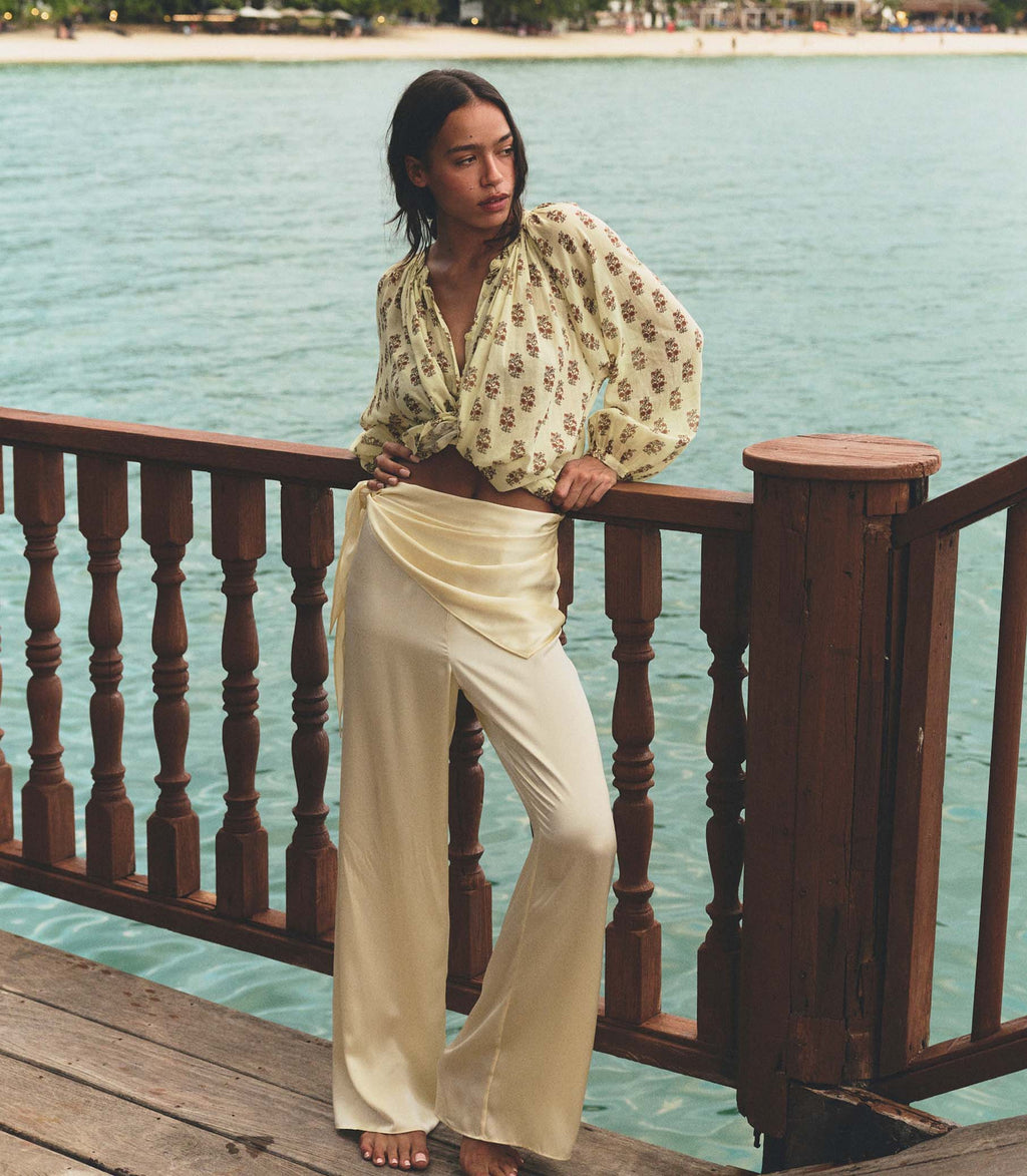 LAVON SCARF PANT -- VANILLA