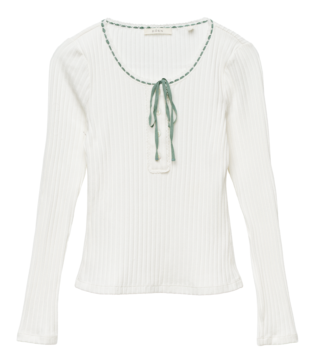 LIDIE TEE -- SALT WITH CLOUD BLUE RIBBON