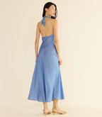 NOEMIE DRESS -- PERIWINKLE CADIZ FOULARD