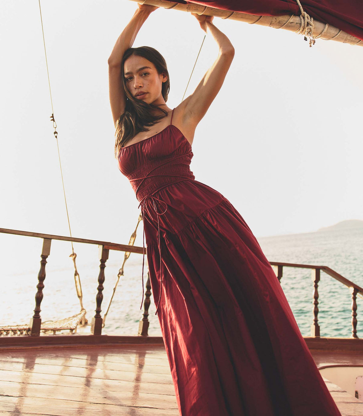 SAFIA DRESS -- DEEP RUBY