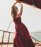 SAFIA DRESS -- DEEP RUBY