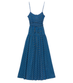 SAFIA DRESS -- SANTORINI BLUE CADIZ FOULARD