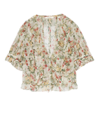SALONA TOP -- CERISE ET FLEUR