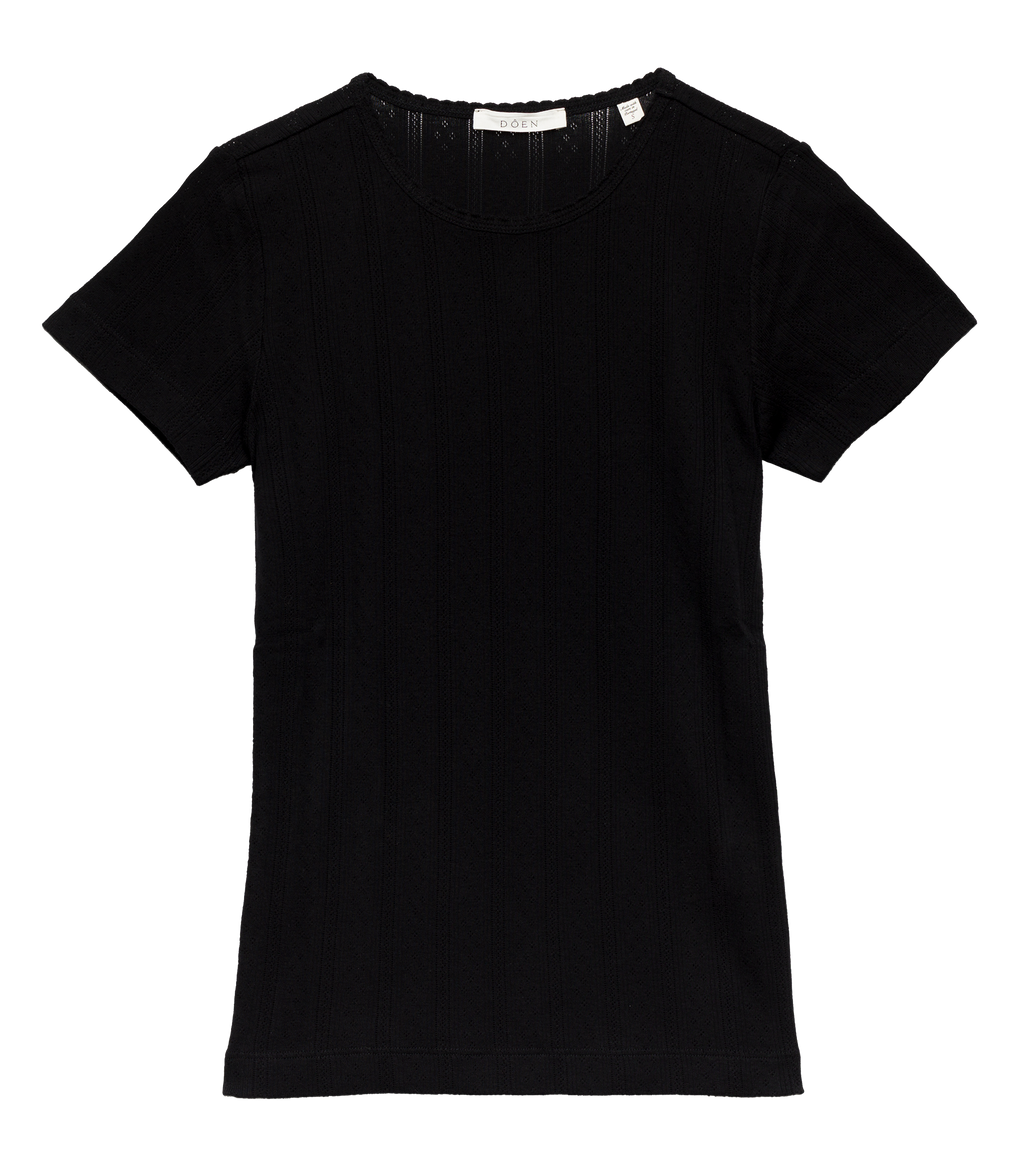 VIVI TEE -- BLACK QUELLE JOLIE POINTELLE